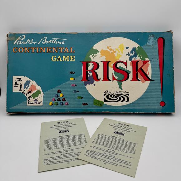 Vintage 1959 Risk Board Game Wooden Pieces Parker Brothers - Picture 1 of 11